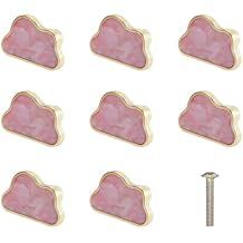 8PCS Cloud Shaped Dresser Knobs Zinc Alloy Kitchen Cabinet for Drawer, Cupboard, Dresser, Wardrobe, Vanity, Closet, Nightstand Pink