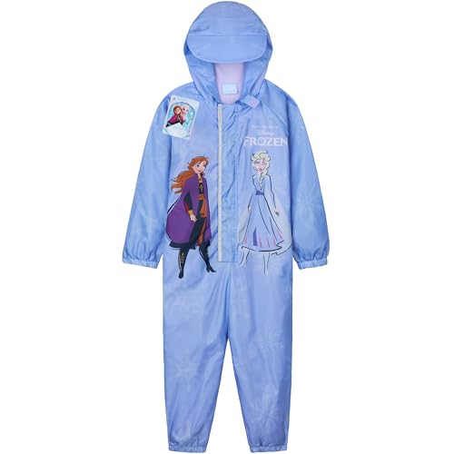 Get Trend Disney Stitch Rain Suit Toddlers Girls with Hooded Fleece Lined Waterproof Kids Rain Coat Fishing Coveralls Gifts for Girls (4-5 Years, Blue Frozen)