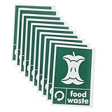 SEWACC 10 piezas Pegatinas Autoadhesivas para Reciclaje de Residuos de Alimentos Etiquetas Resistentes para Contenedores y Cubos de Basura Diseño para Fáciles de Limpiar y Retirar sin