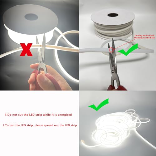Image of P AC 110V COB LED Strip 65.6ft Cool White 6500K CRI93 Outdoor Waterproof IP65 Ultra Bright LED Strip 288LEDs /M Suitable for Home and Garden Commercial Decoration (Cool White)