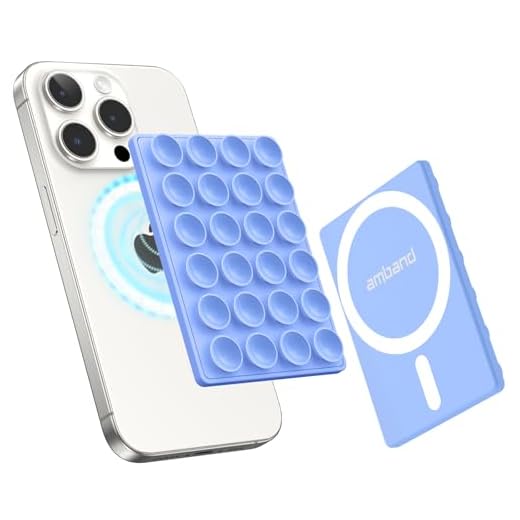 amBand Airplane Travel Essential Accessories Phone Holder for Women Men, Magnetic Suction Cup Phone Mount for Flying Plane Seat Back Screen, Long Flight Must Have Hands-Free for Selfie/Video, Sky Blue