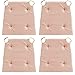 sleepling 197571 juego de 4 cojines para silla, para interior y exterior, con cierre de velcro, 100% algodón, Dimensiones: 42 (delantera) 35 (trasera) x 40 x 5 cm, rosa