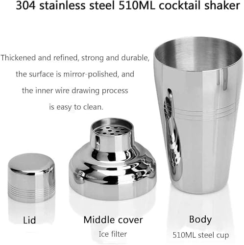 Set de coctelera 7 piezas con soporte de bambú acero inox miniatura 4