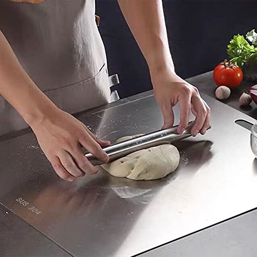 Atmama (Extra Large,23.6"Lx 19.3"W) 304 Stainless Steel Chopping Board, Cutting Board For Meat Vegetable Fruit Fish Cheese, Easy To Clean #TOP5