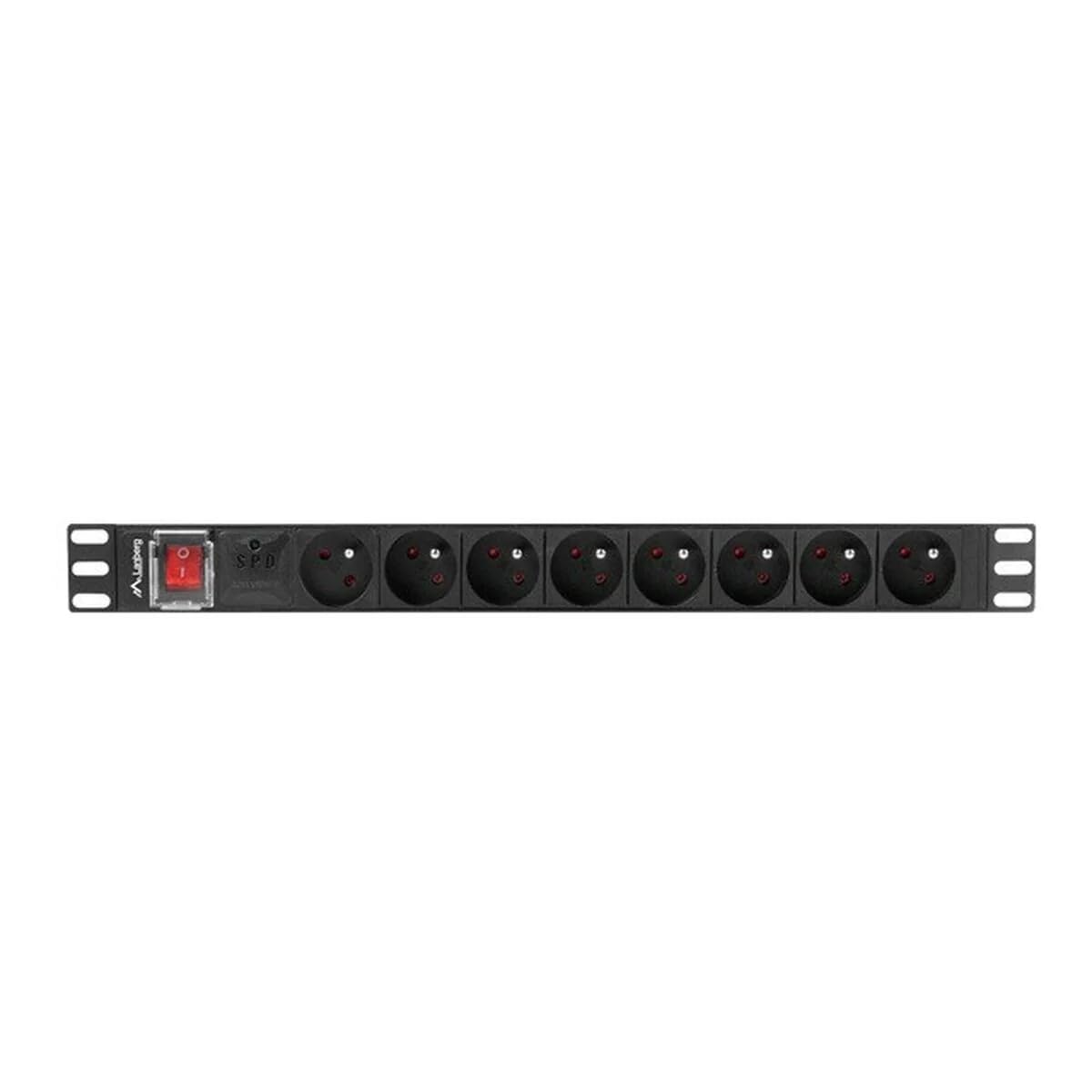 REGLETA LANBERG RACK PDU 19 "(1U, 16A, 8X 230V PL, 2M, NEGRO) PDU-08E-0200-BK