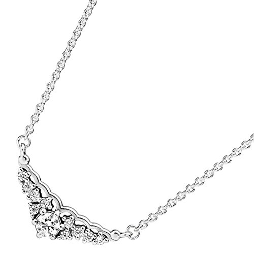 Pandora Fairytale Tiara Necklace, Clear CZ, Adjustable Sizes 396227CZ-45 Centimeters 17.7 Inches - Thumbnail 2