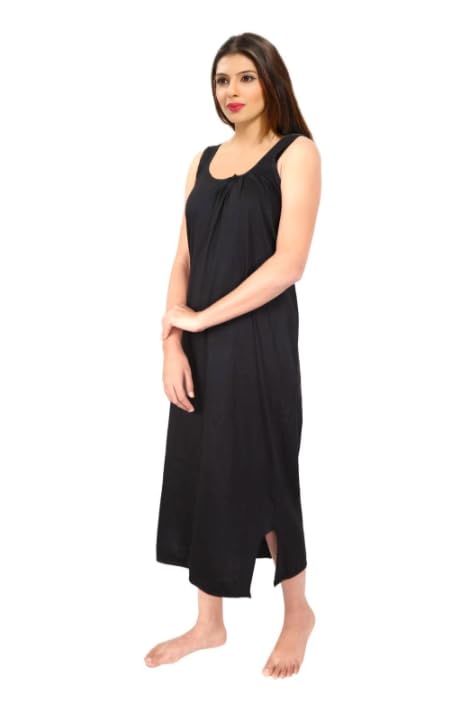 Image of Women's Sleeveless Maxi Night Dress, Spaghetti Strap Nighty, Comfortable Sleepwear Pack of 2