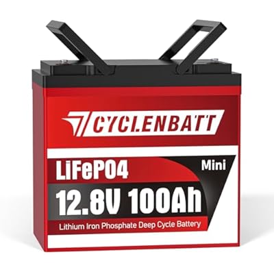 CYCLENBATT 12V 100Ah Mini Lithium Battery, 15000 Cycles 100Ah Lithium Battery with Low-Temp Protection Built in 100A BMS, Lithium Battery 12V Great for Trolling Motor, RV, Marine, Van, Solar System