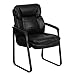 Flash Furniture Black Leather Executive Side Reception Chair with Lumbar Support and Sled Base