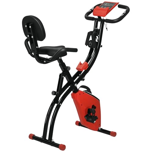 HOMCOM Cyclette Pieghevole 2 in 1, Resistenza Magnetica Regolabile 8
