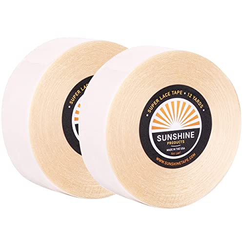 Image of Sunshine Tape | Super Lace Wig Adhesive Tape Roll | Double Sided, Medical Grade | Toupee and Wig Tape (1 inch x 12 YDS, 2 Rolls - Discounted)