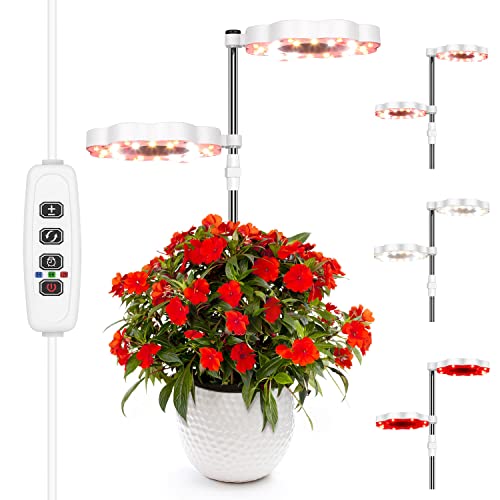 Lampe de Plante, PDGROW LED Lampe de Croissance à Spectre Complet USB pour Plantes D'intérieur Jardinage avec 3 Modes D'éclairage, Chronométrage (3/9/12H) et 10 Niveaux Dimmables (15w) Cover