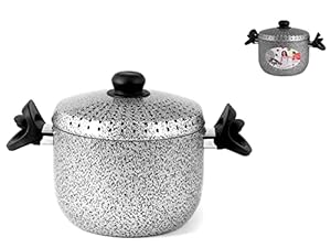 Home Salt N'Pepper Nudeltopf Antihaft, Aluminium, 4 Liter, Schwarz/Grau, 20 cm
