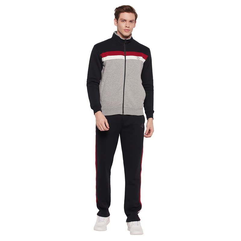 Image of Cantabil Men Color Block Tracksuit (P MTRS00013 NAVY)