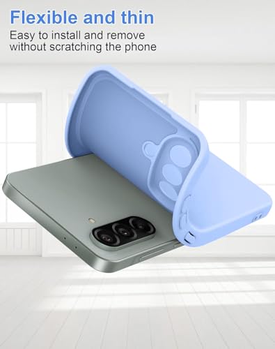 Image of DIZORO Microfiber Candy Case for Samsung M56 / F56 5G Smooth Touch Cushion Liquid Soft Silicone Gel Rubber Phone Cases Non-Slip Full Body Protective Shockproof Back Cover (Carolina), Blue