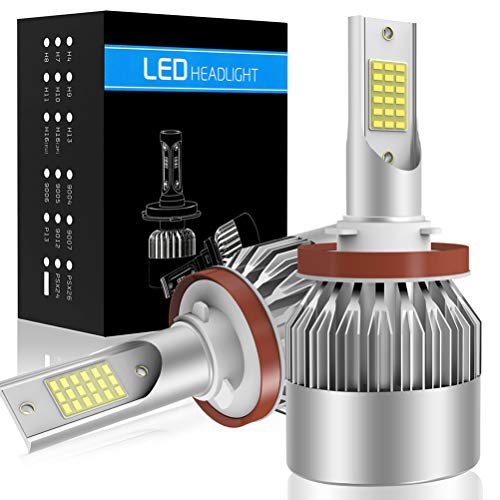 H11/H8/H9 LED Headlight Bulb Hi/Lo Beam White Fog Lights Conversion Kit - 80W 6000K 10400Lm - Super Bright LED Headlights(Pack of 2)