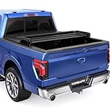 KUIPERAUTO 5.5 FT Tri 3-Fold Soft Folding Truck Bed Tonneau Cover On Top Compatible with 2015-2026 Ford F150 F-150 Styleside, 67inch