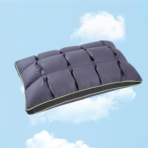 YOUR MOON Soft Pillow Standard for Sleeping, Super Soft Support Down Alternative Pillow, 100% Cotton Shell Luxury Comfy Fluffy Bed Pillows for Sleep(Gray) Gray Standard (Pack of 1)