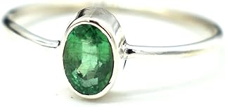 AAA Quality Natural Emerald Ring, Handmade natural emerald jewelry, zambian emerald ring, may birthstone, minimalist jewelry for her, gift for her, everyday jewelry, emerald ring