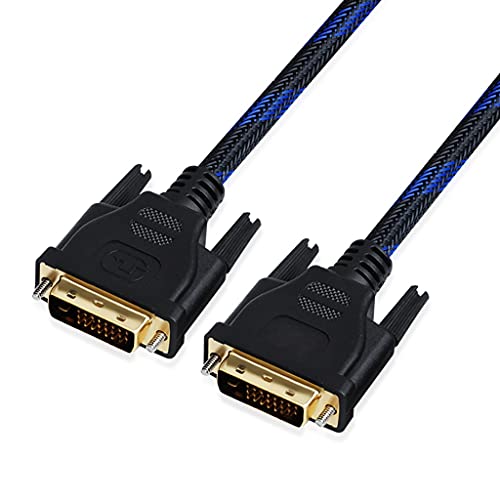 ASFD Monitor Cable DVI Cable Dual Link Male to Male DVI Cord (1920x1080) Digital Monitor Cable Nylon Braided with Ferrite Core Cable (Length : 1m)
