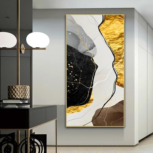 Dessin au trait géométrique KEBIA impression sur toile moderne 50 x 100 cm