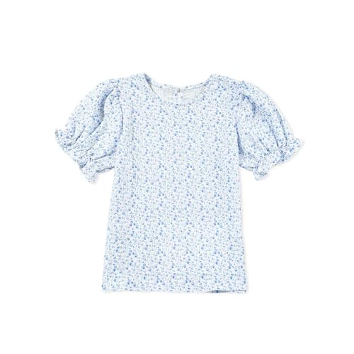 Tween Girls Boho Floral Puff Sleeve Shirt 6 to 15 Years Preppy Teens Loose Crewneck Shirts 2025 Trendy Clothes3