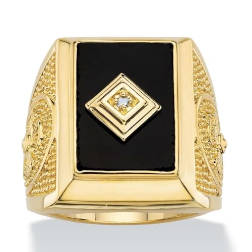 Bijoux de fête fashion avec anneaux unisexes en pierre carrée éblouissante