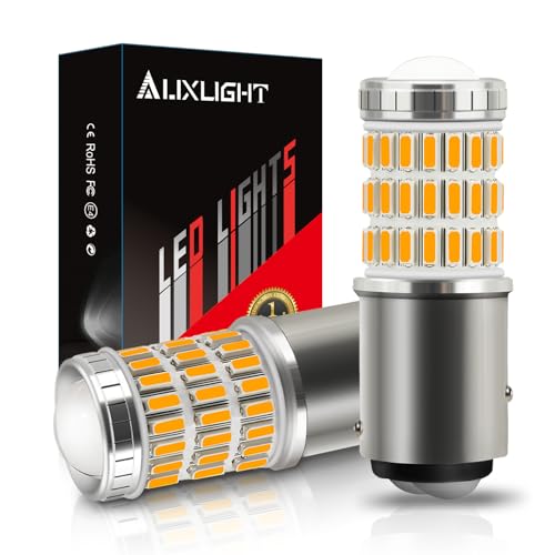 AUXLIGHT 2057 1157 2357 7528 2057A 1157A 2357A LED Bulbs Amber Yellow Ultra Bright 60-SMD LED Replacement for Blinker Lights Turn Signal/Parking or Running Lights Brake/Tail Lights (Pack of 2)