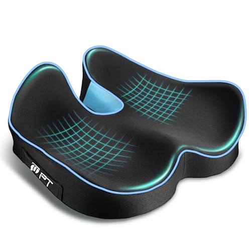 POOTACK Coussin Chaise, Support Ergonomique pour Chaise de Bureau, Coussin de Siège Gaming et Siège Auto, Mousse à Mémoire Respirante