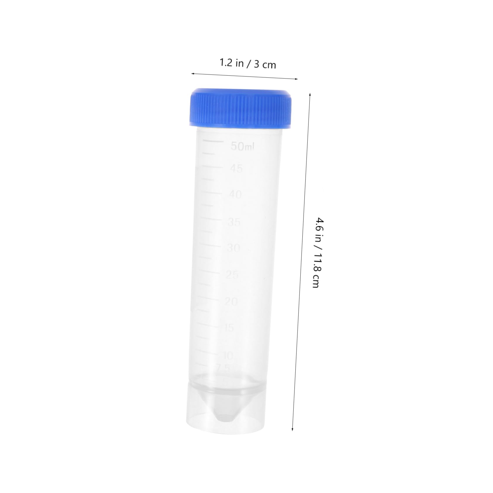 Luxshiny Provette da Centrifuga Graduate 50ml con Tappo a Vite 50 Pezzi | Fondo Conico in Plastica, per Laboratorio ed Esperimenti, per Campionamento Preciso e Tenuta Anti-perdita