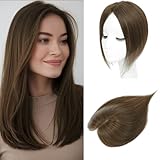 FU SHEN Hair Toppers for Women Real Human Hair Upgrade 7x10cm Swiss Base Human Hair Toppers 360°Coverage Hairpieces Toppers Hair Pieces for Women Wiglet for Women10inch(4#)