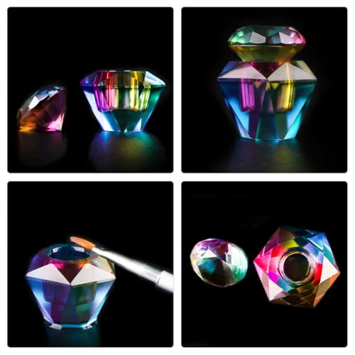 Plato Dappen Octagonal de Vidrio para Manicura con Tapa miniatura 5