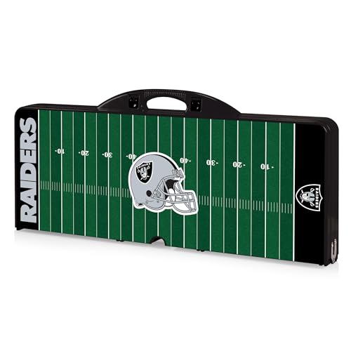 Image of PICNIC TIME NFL Picnic Table Portable Folding Table with Seats and Umbrella