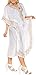 Produktbild LA LEELA Damen Rayon überdimensional Maxi Bestickt Kimono Kaftan Tunika Kaftan Damen Top Freie Größe Loungewear Urlaub Nachtwäsche Strand jeden Tag Kleider Weiß_K56 DE Größe: 42 (L) - 52 (4XL)