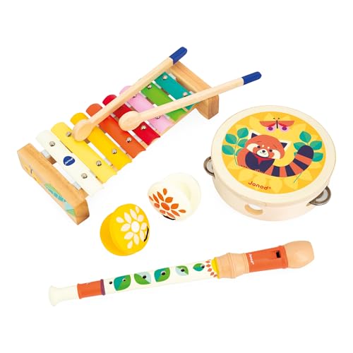 Janod Gioia - Music Set with Tambourine, Recorder, Maracas, and Xylophone - 15