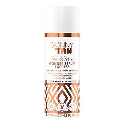 Skinny Tan Wonder Serum, 1 Hour Express Streak Free, Instant Fake Tan with Youth Boosting Q10 & Vitamin E
