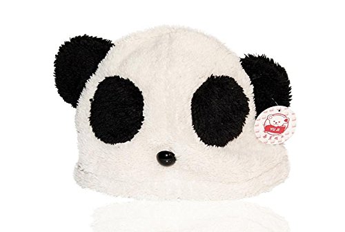 Chic-Net Tiermütze Beanie Mütze Skimütze Tiergesicht Panda Bär Unisex weiß schwarz Kinder Erwachsene Herren Damen Jungen Mädchen Plüsch Knopfnase warm Wintermütze dick Animal Design Cover