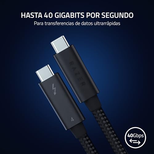 Cable Thunderbolt 4 compatible con Thunderbolt 3 para transferencia de datos a 40 GB/s negro 2