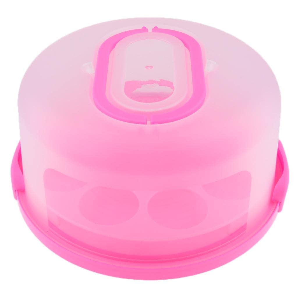 Merishopp Portable Cake Cupcake Carrier Latching Cake Server Container Pink-image-42