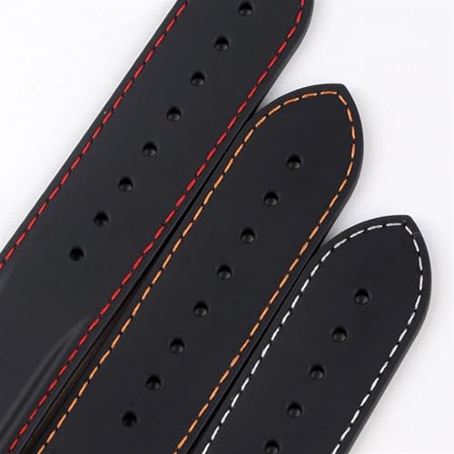 Bracelet de montre en caoutchouc 22mm extrémité incurvée pour le sport et le quotidien - 2