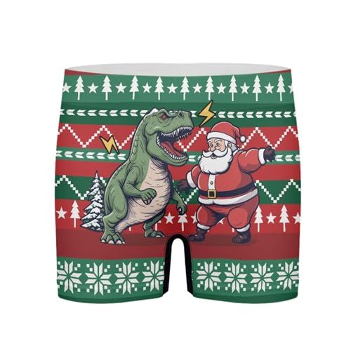 GLUDEAR Men's Funny Ugly Christmas Boxers Novelty Humorous Boxer Shorts Underwear
