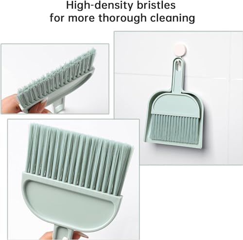 DMJJSD Mini Besen Tischfeger Schaufel Und Besen Set Kehrschaufel Und Besen Set Tischbesen Besen und Kehrschaufel Set Mini Kehrblech und Handfeger Besen für Haus, Büro, Schule und Haustier Reinigung – Bild 4