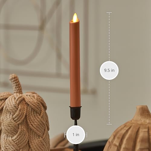 Image of Luminara - Flameless Battery Operated Taper Candle - Adobe Smooth - Pack of 1-1x9.5 - LED Flickering Flame - Realistic Safe for Home Kids and Pets