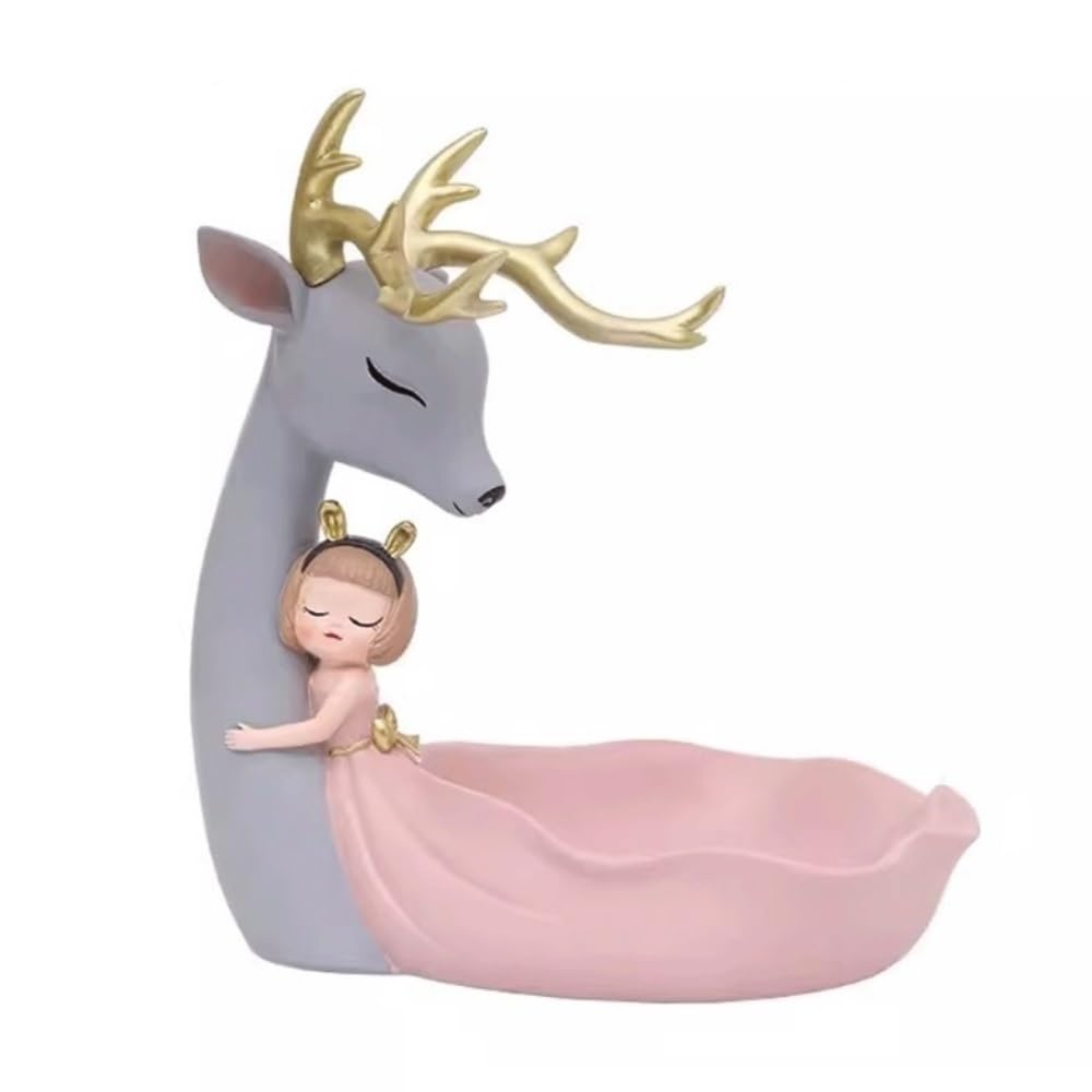 zhuyanbo007 Desk Statue, Entrance Key Storage Ornament, Home Decoration, Living Room, Bedroom, Desktop Shelf(Grey)