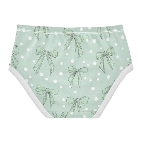 Wusikd Green Bows Dots Girls' Underwear Cotton Girls Briefs Soft Toddler Underwear 2T2