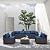 Rattaner Outdoor Sectional Sofa Set 7 Pieces Wicker Patio Furniture Couch Glass Table with Non-Slip Cushions Furniture Cover, Navy Blue