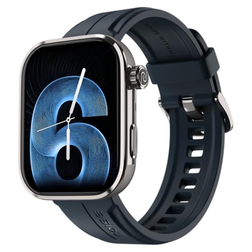 Image of Noise Pro 6 Max Smart Watch:Intelligent AI, Endless AI Watch Faces, AI Companion, 1.96 inch AMOLED, Stainless Steel Build, Built-in GPS, 5 ATM, EN2 Processor, for iOS & Android(Blue Titanium)