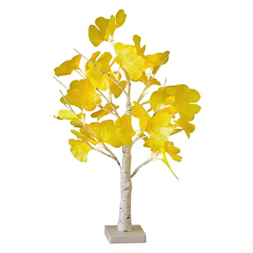 LIFKOME LED Ginkgo Tree Night Lamp Simulated Table Light for Bedroom Decor Elegant Ginkgo Leaf Design for Parties and Night Scenes Creates Warm Atmosphere