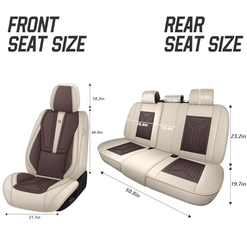 Image of Custom Car Seat Covers for Chevy Blazer 2019-2026,Easy install,Beige Brown | nappa leather seat protector,full coverage seat covers,all weather seat cover,waterproof,anti-slip,easy clean,5 seat Standard