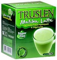 Truslen : Matcha Latte Plus Whey Protein Hydrolysate & Oilgofructose Instant Powder 16g x 10 Sachets Amazing of Thailand